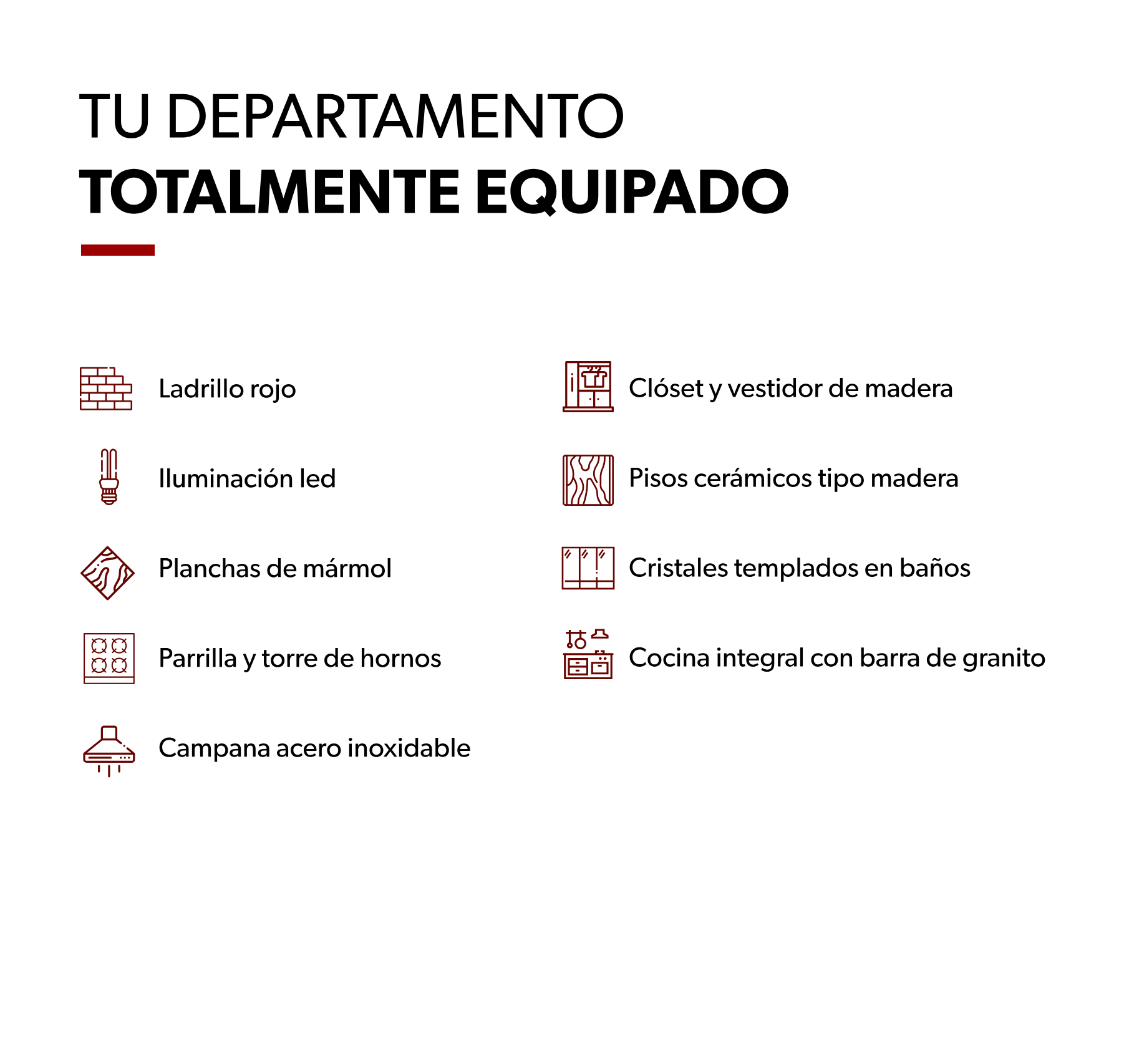 Equipamiento y acabados Vía 422